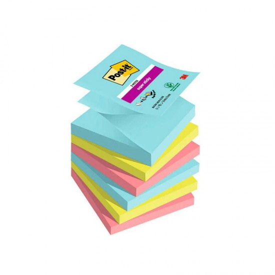 Αυτοκόλλητα Σημειώσεων - Σημειώσεις Post-it Z-Notes R330 6SS Cos Colors 76x76 (90φ) 6τεμ Αυτοκόλλητες Σημειώσεις